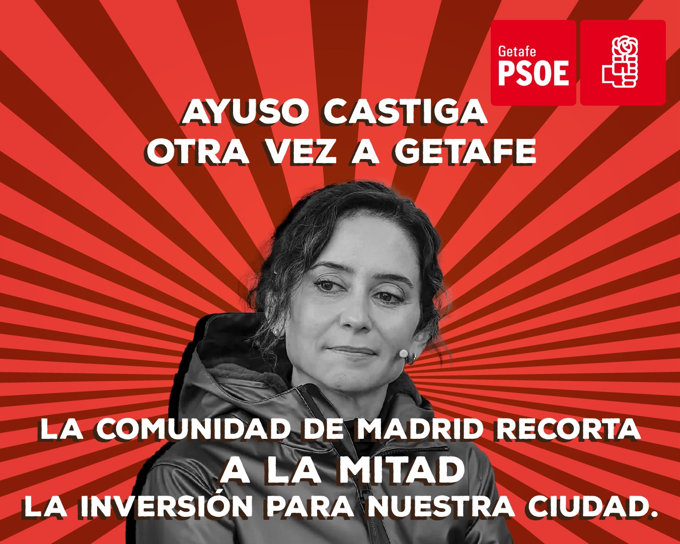 Ayuso recorta presupuesto para Getafe
